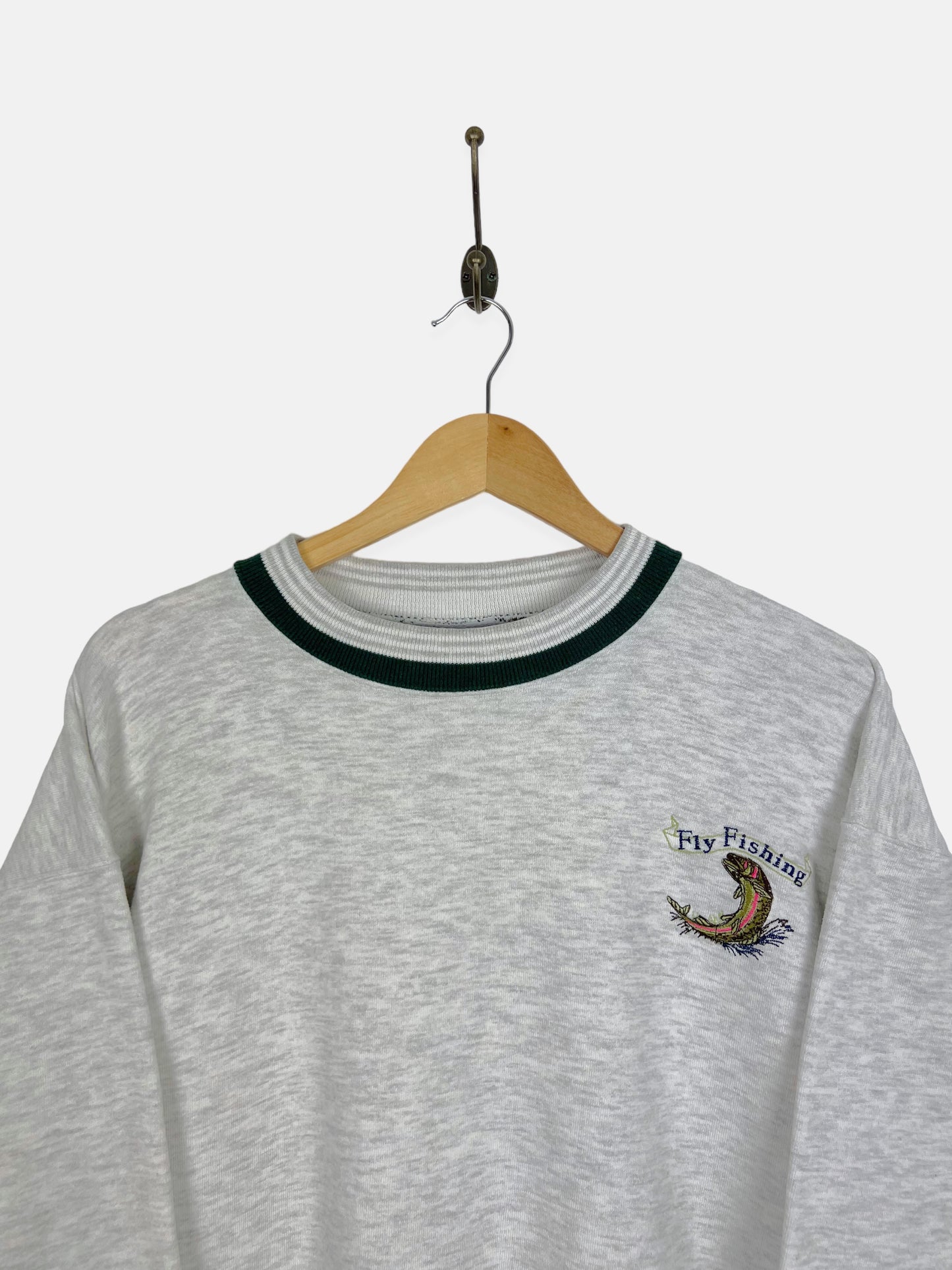 90's Fly Fishing USA Made Embroidered Vintage Sweatshirt Size L