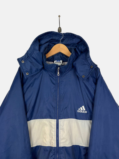 90's Adidas Embroidered Vintage Thick Jacket with Hood Size 2XL