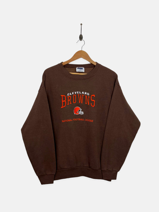 90's Cleveland Browns NFL USA Made Embroidered Vintage Sweatshirt Size M