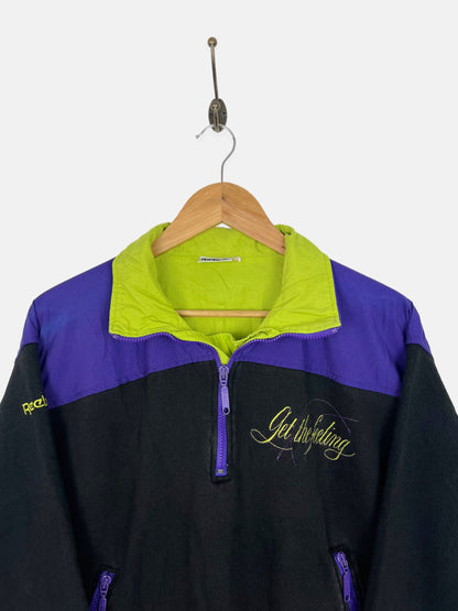 90's Reebok 'Get The Feeling' Embroidered Vintage Quarterzip Sweatshirt Size 8