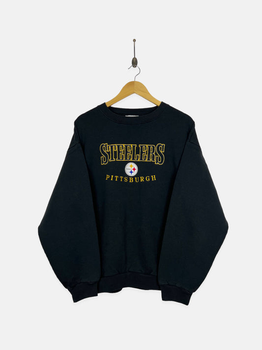 90's Pittsburgh Steelers NFL Embroidered Vintage Sweatshirt Size L-XL