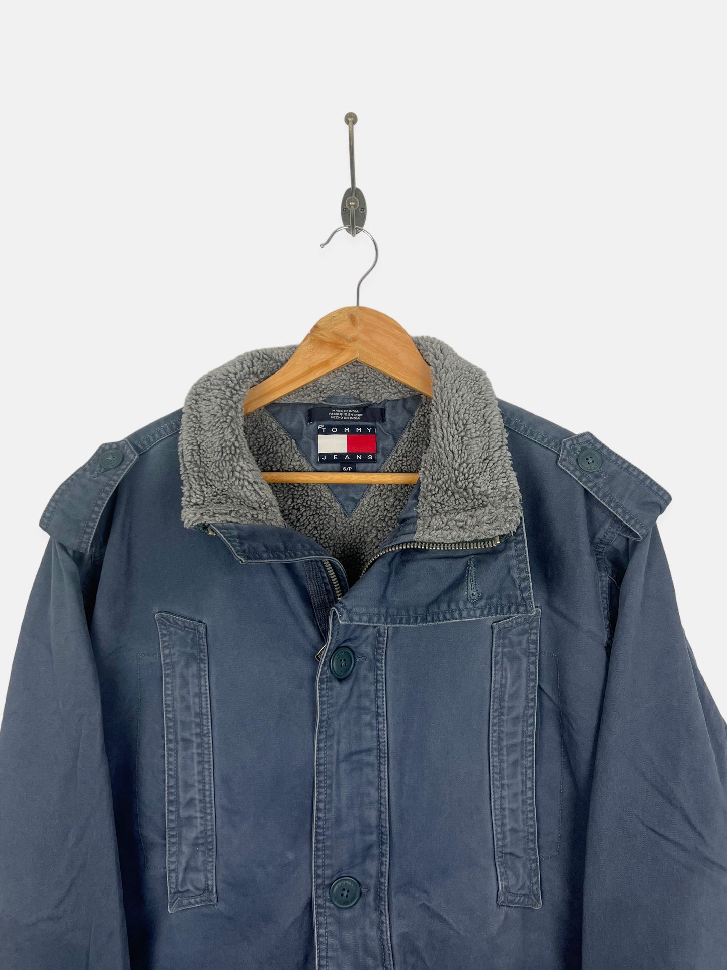 90's Tommy Hilfiger Jeans Sherpa Lined Vintage Jacket Size L