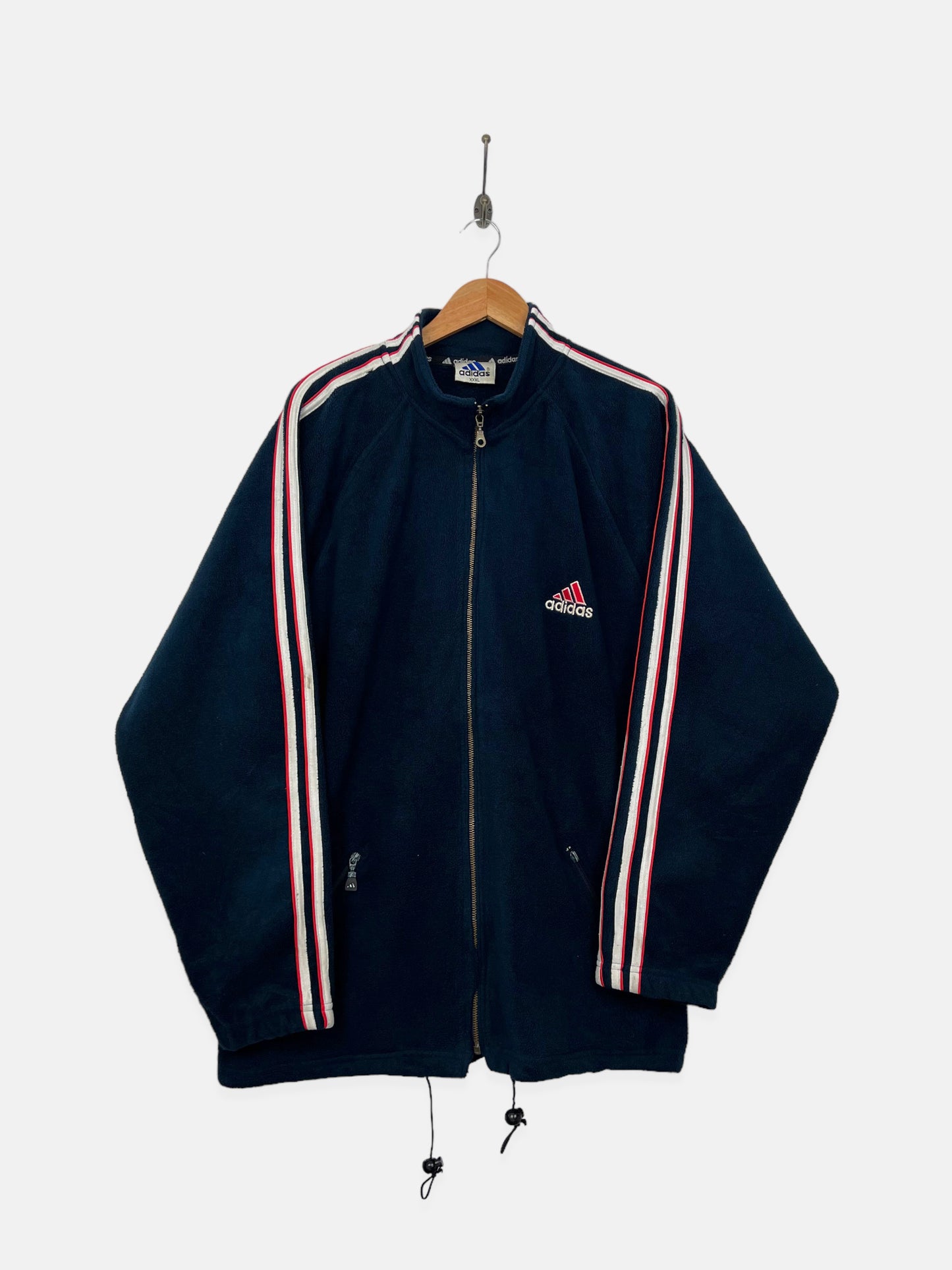 90's Adidas Embroidered Vintage Fleece Jacket Size 2-3XL