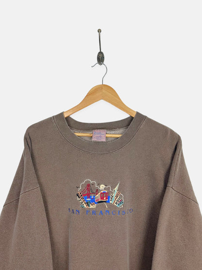 90's San Fransisco USA Made Embroidered Vintage Sweatshirt Size XL-2XL