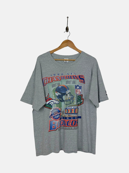 1998 Denver Broncos NFL Champions USA Made Vintage T-Shirt Size M-L