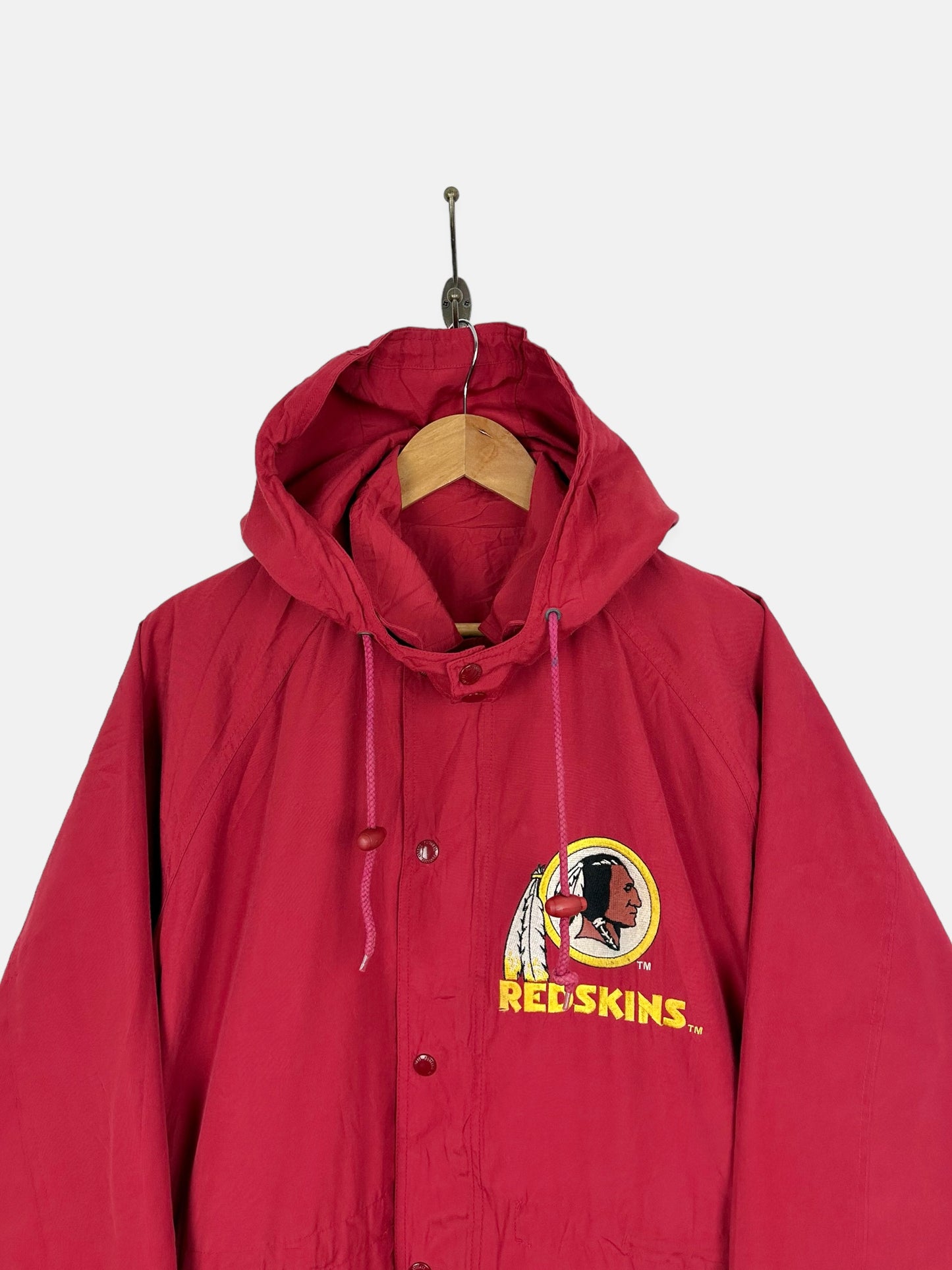 90's Washington Redskins NFL Embroidered Vintage Jacket with Hood Size M-L