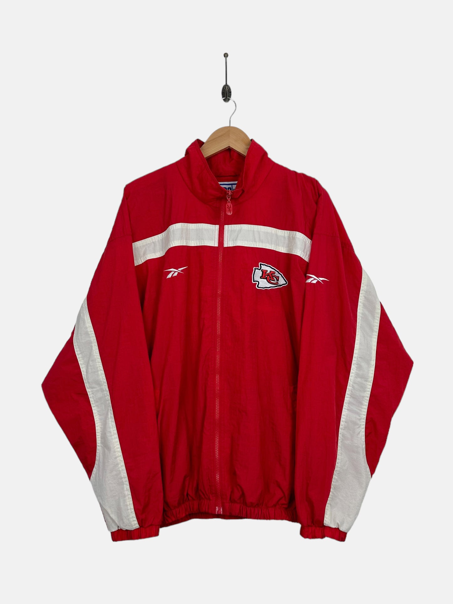 90's Reebok Kansas City Chiefs NFL Embroidered Vintage Windbreaker Jacket Size L-XL