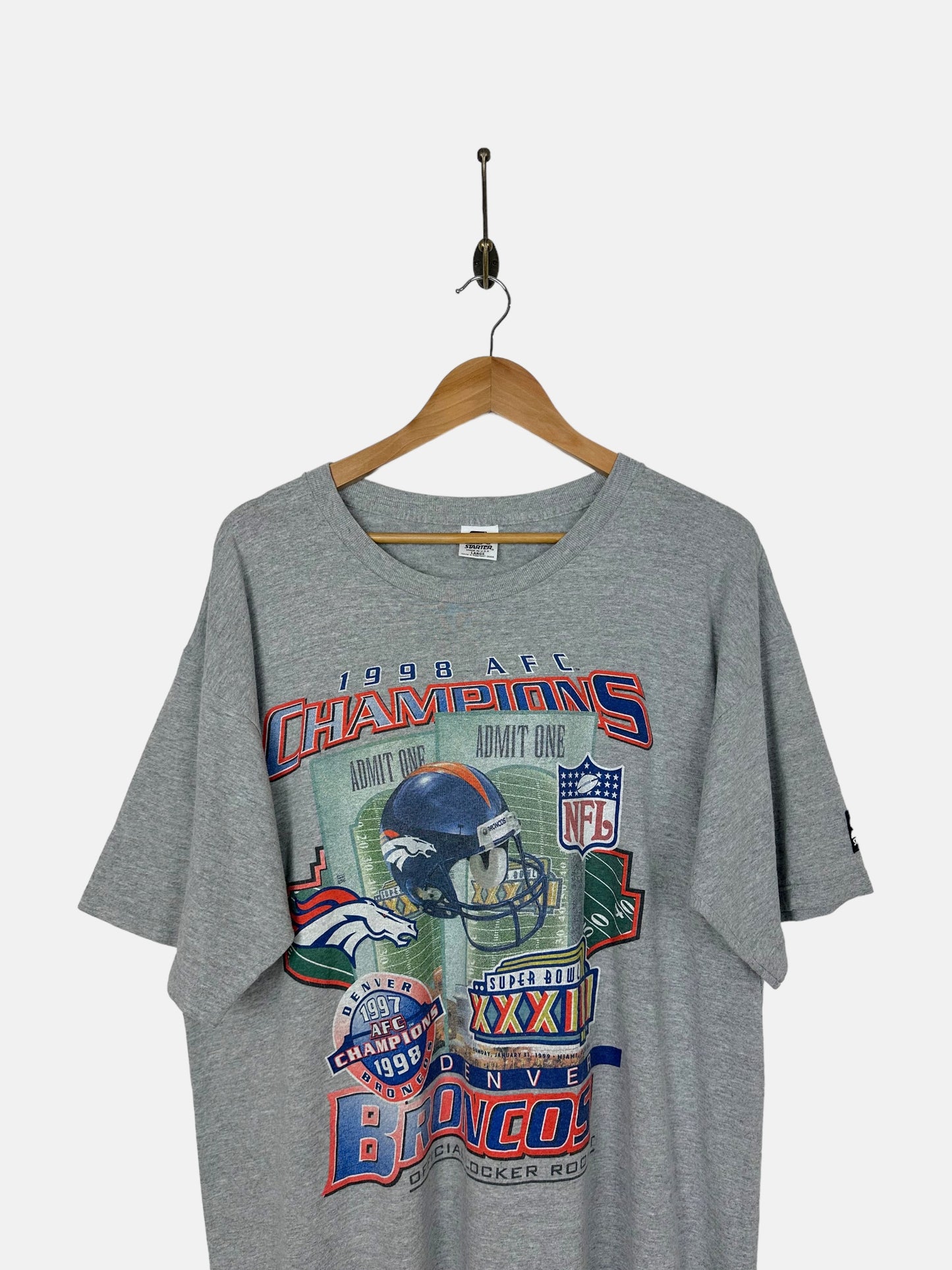 1998 Denver Broncos NFL Champions USA Made Vintage T-Shirt Size M-L