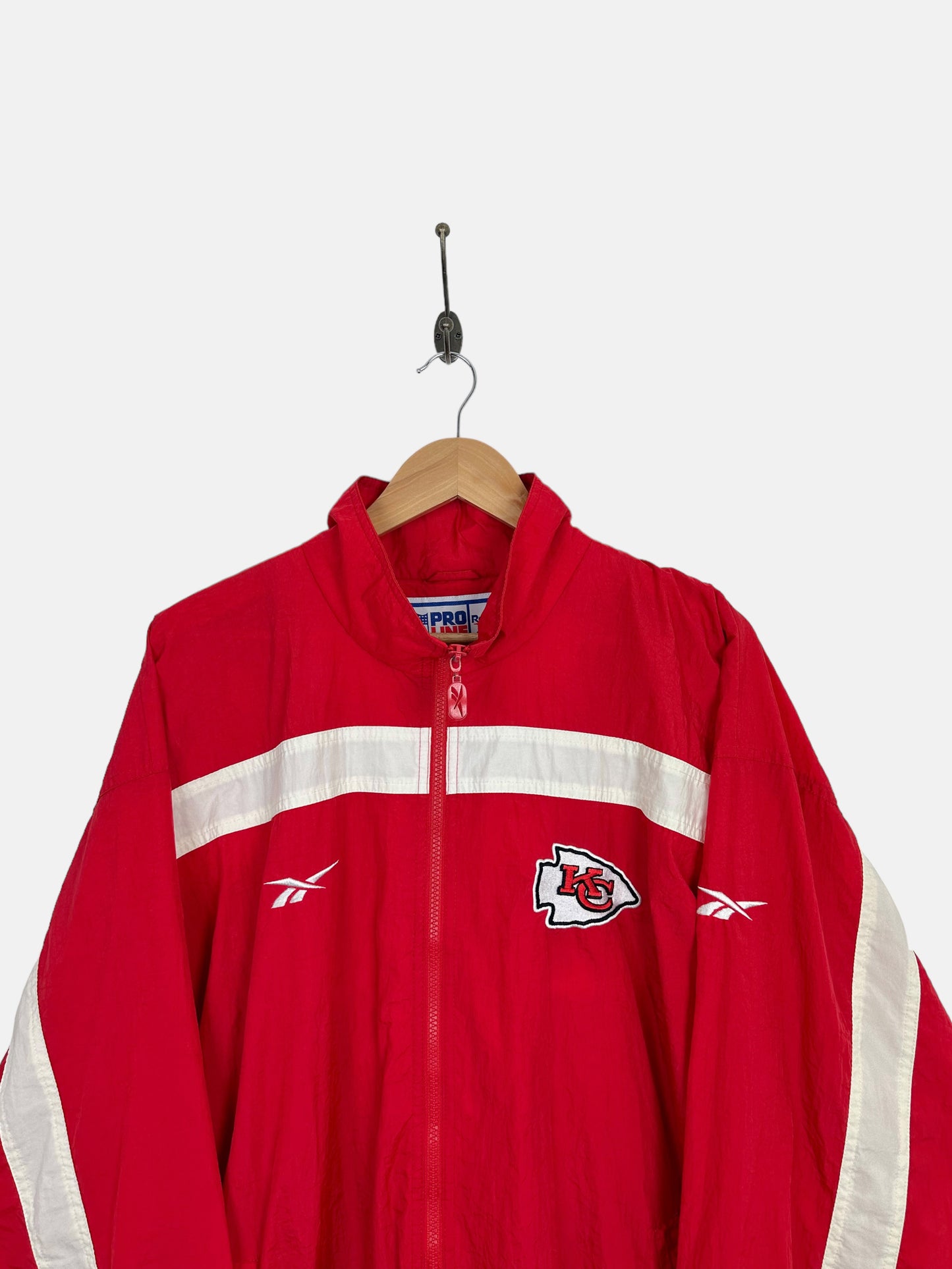 90's Reebok Kansas City Chiefs NFL Embroidered Vintage Windbreaker Jacket Size L-XL