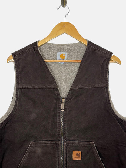 90's Carhartt Heavy Duty Vintage Sherpa Lined Vest Size M