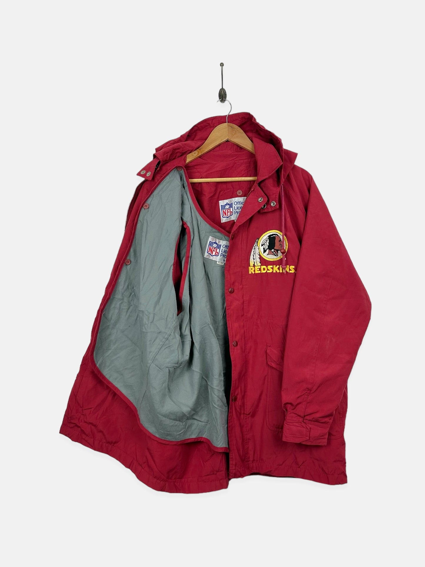 90's Washington Redskins NFL Embroidered Vintage Jacket with Hood Size M-L