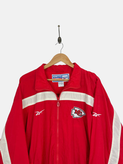 90's Reebok Kansas City Chiefs NFL Embroidered Vintage Windbreaker Jacket Size L-XL