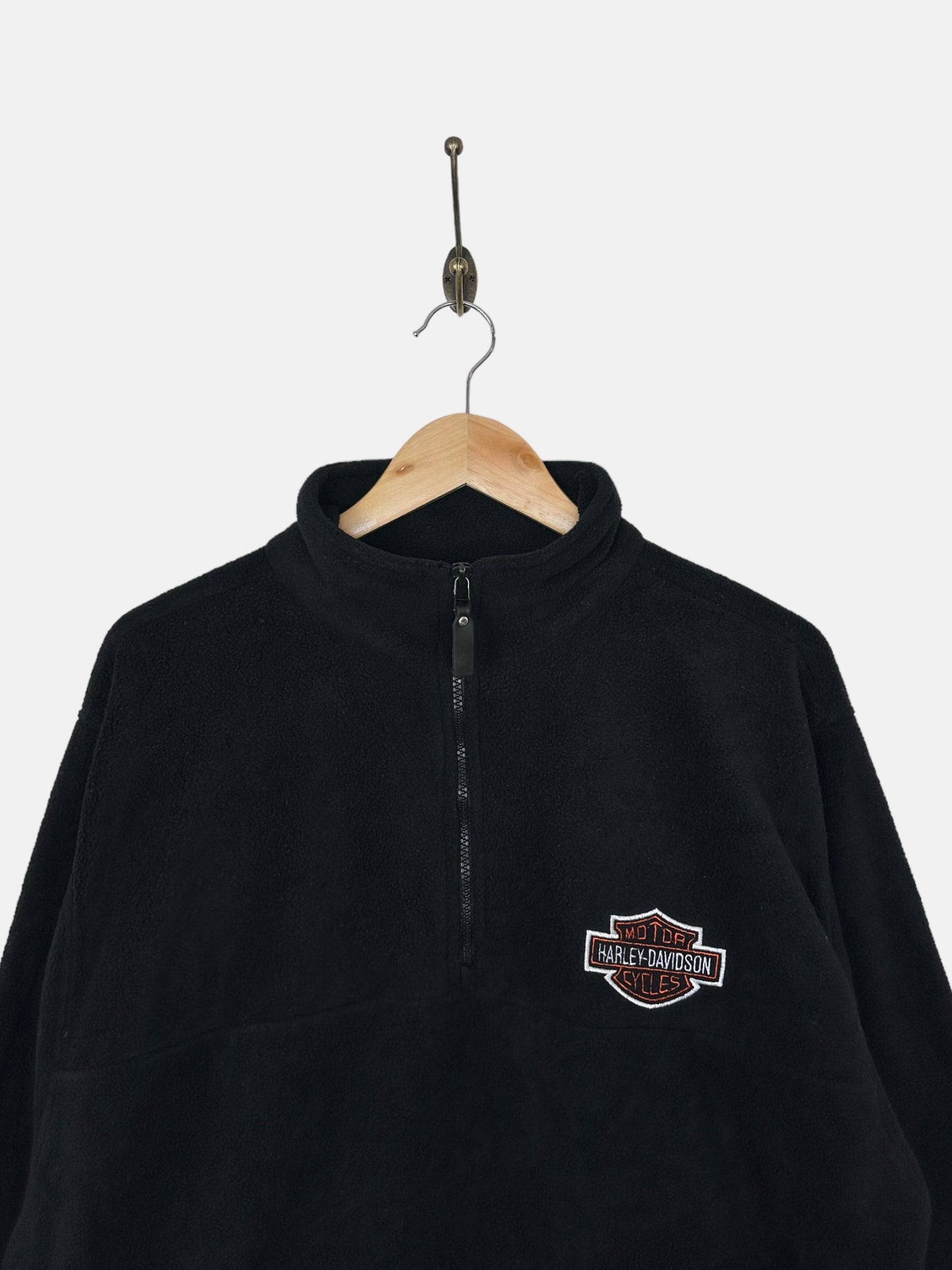 90's Harley Davidson USA Made Embroidered Vintage Quarterzip Fleece Size L