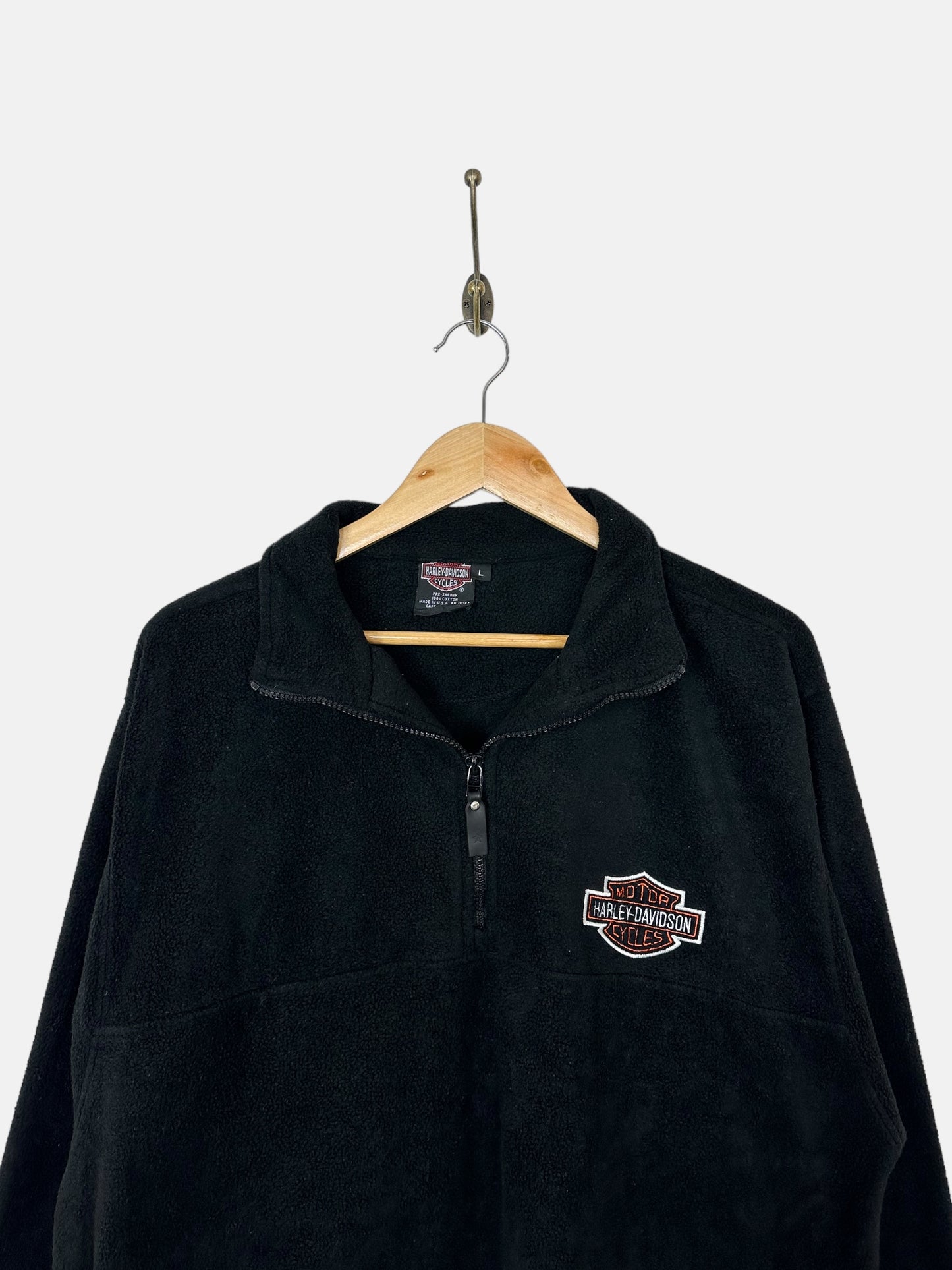 90's Harley Davidson USA Made Embroidered Vintage Quarterzip Fleece Size L