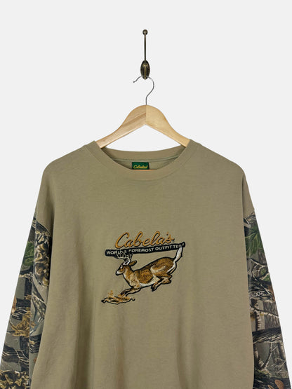 90's Cabela's Realtree Camo Embroidered Vintage Sweatshirt Size M-L