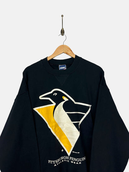 90's Pittsburgh Penguins NHL USA Made Vintage Sweatshirt Size L-XL