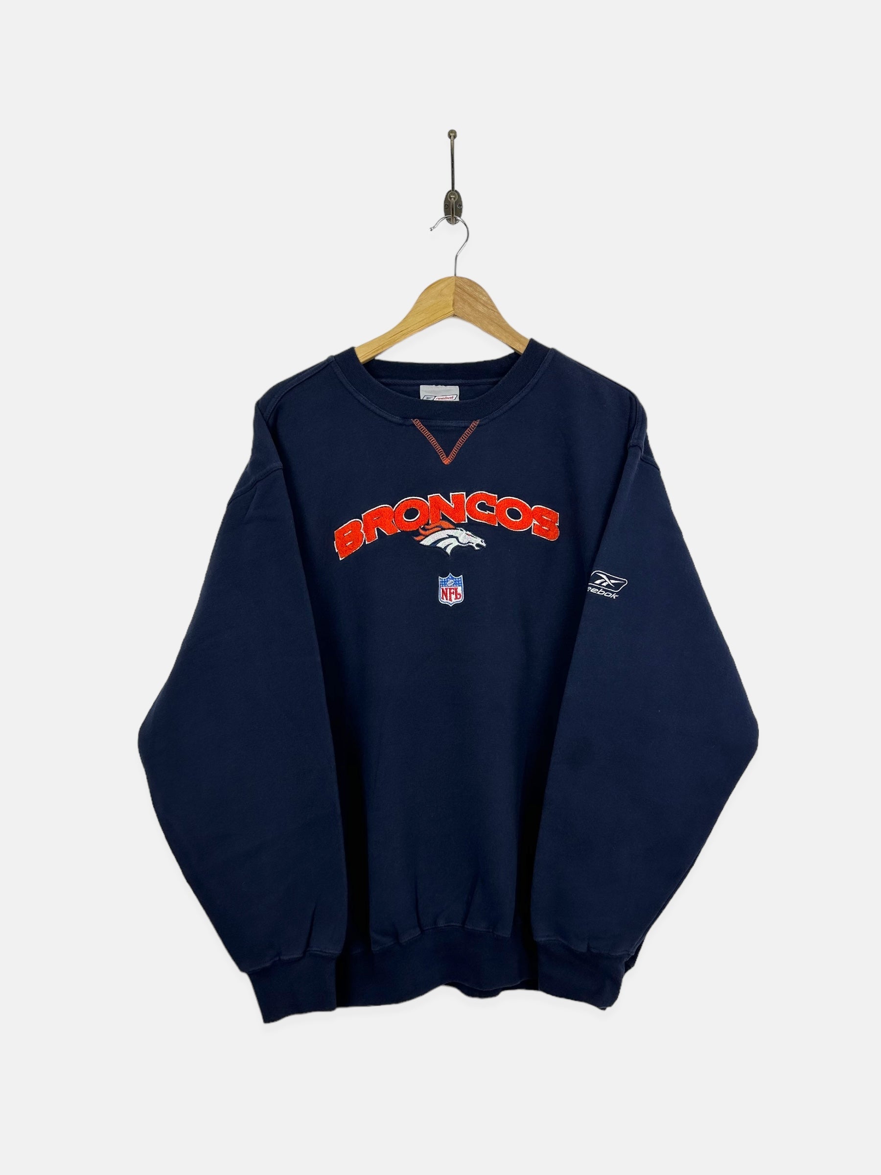 Denver broncos embroidered sweatshirt hotsell