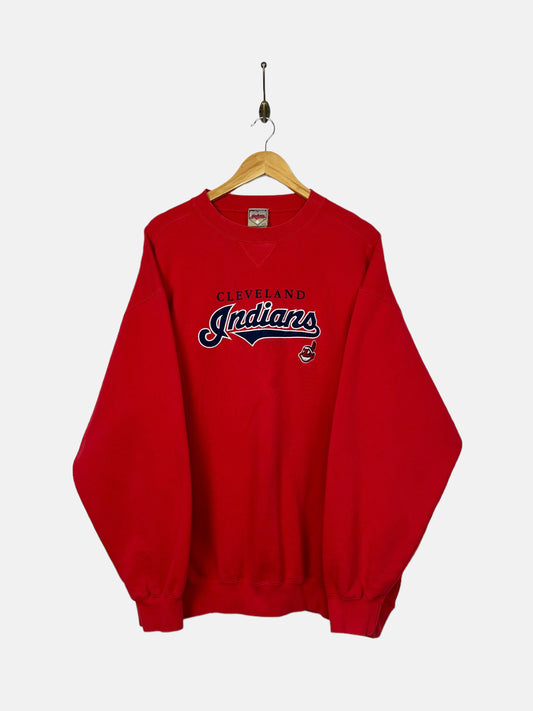 90's Cleveland Indians MLB Embroidered Vintage Sweatshirt Size 2XL