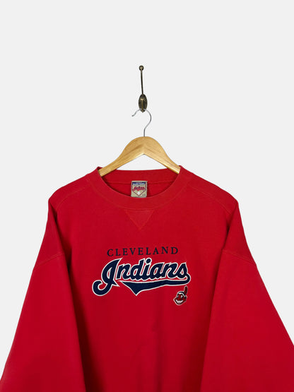 90's Cleveland Indians MLB Embroidered Vintage Sweatshirt Size 2XL