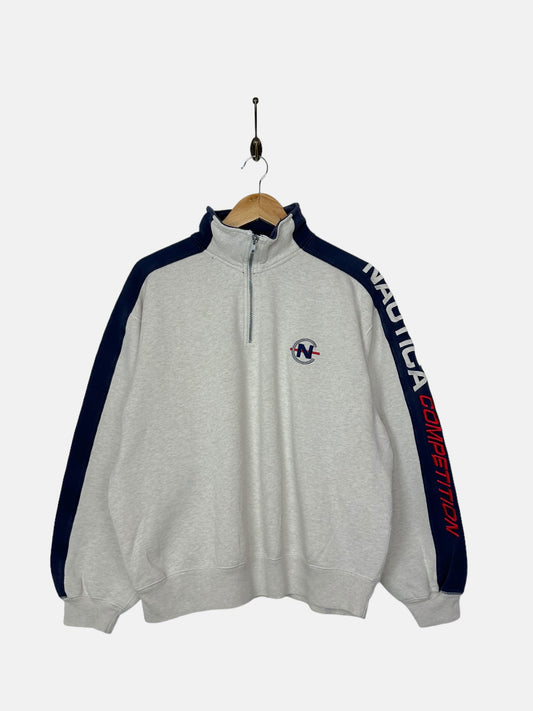 90's Nautica Competition Embroidered Vintage Quarterzip Sweatshirt Size S-M