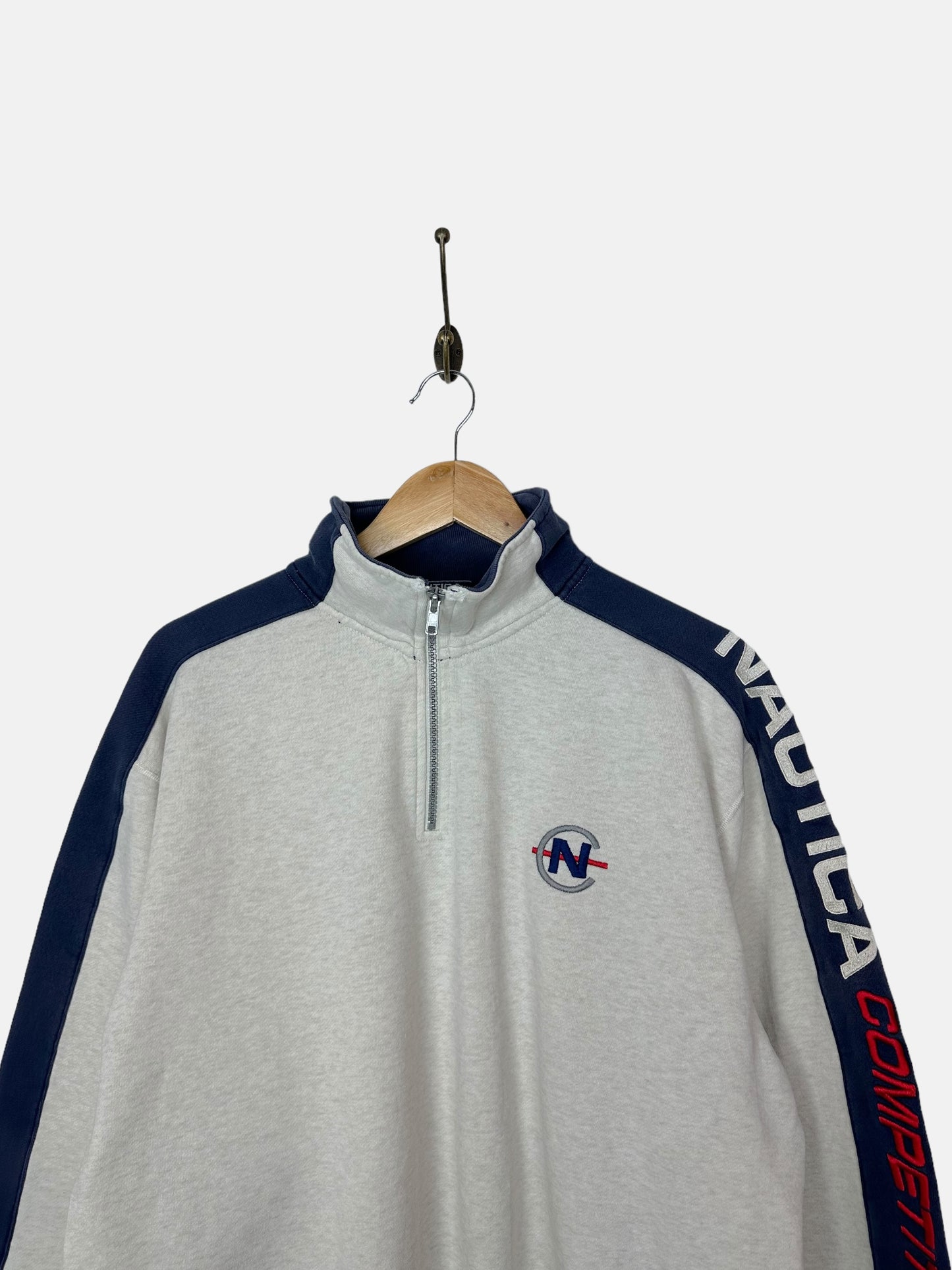 90's Nautica Competition Embroidered Vintage Quarterzip Sweatshirt Size S-M