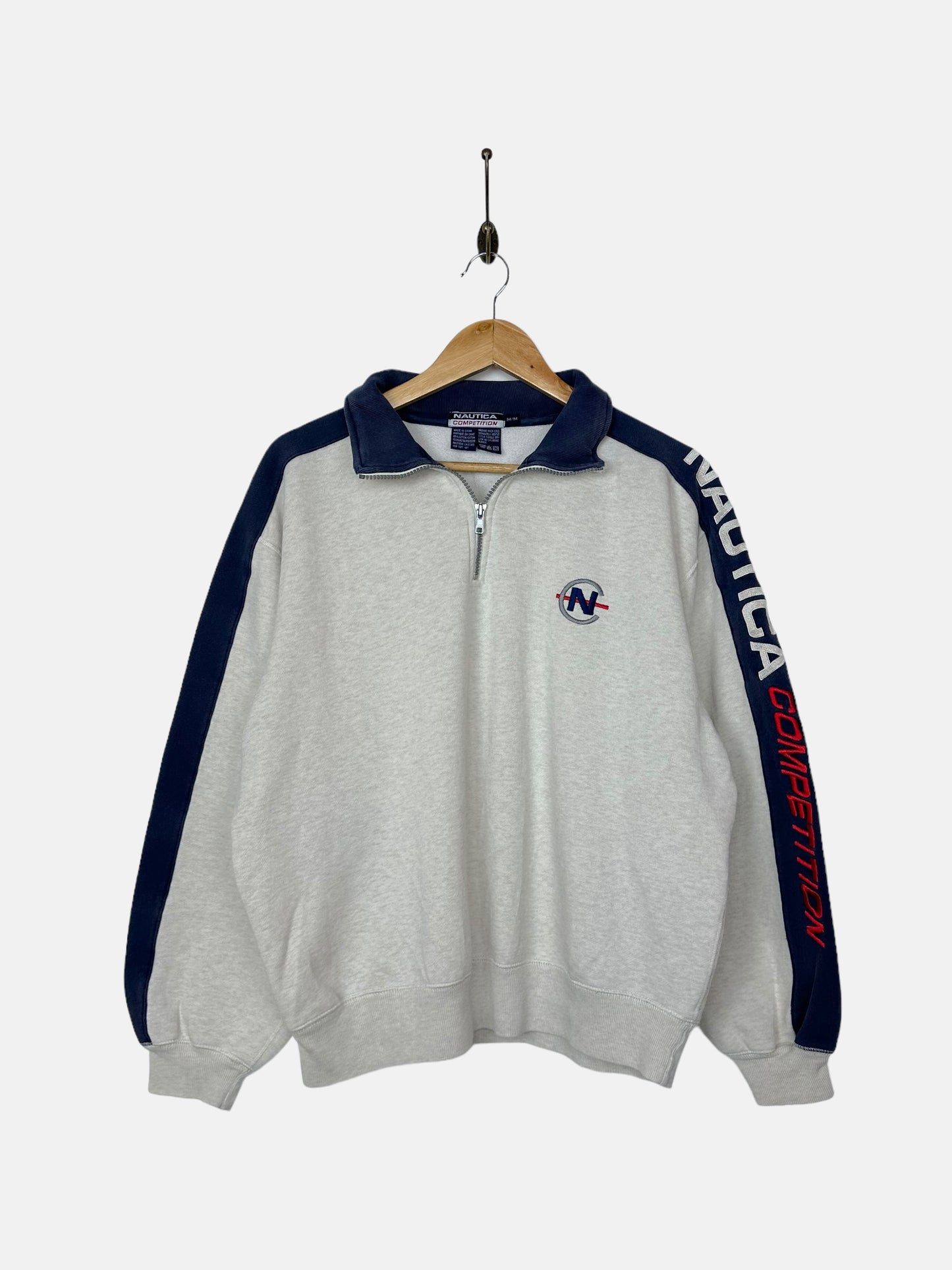 90's Nautica Competition Embroidered Vintage Quarterzip Sweatshirt Size S-M