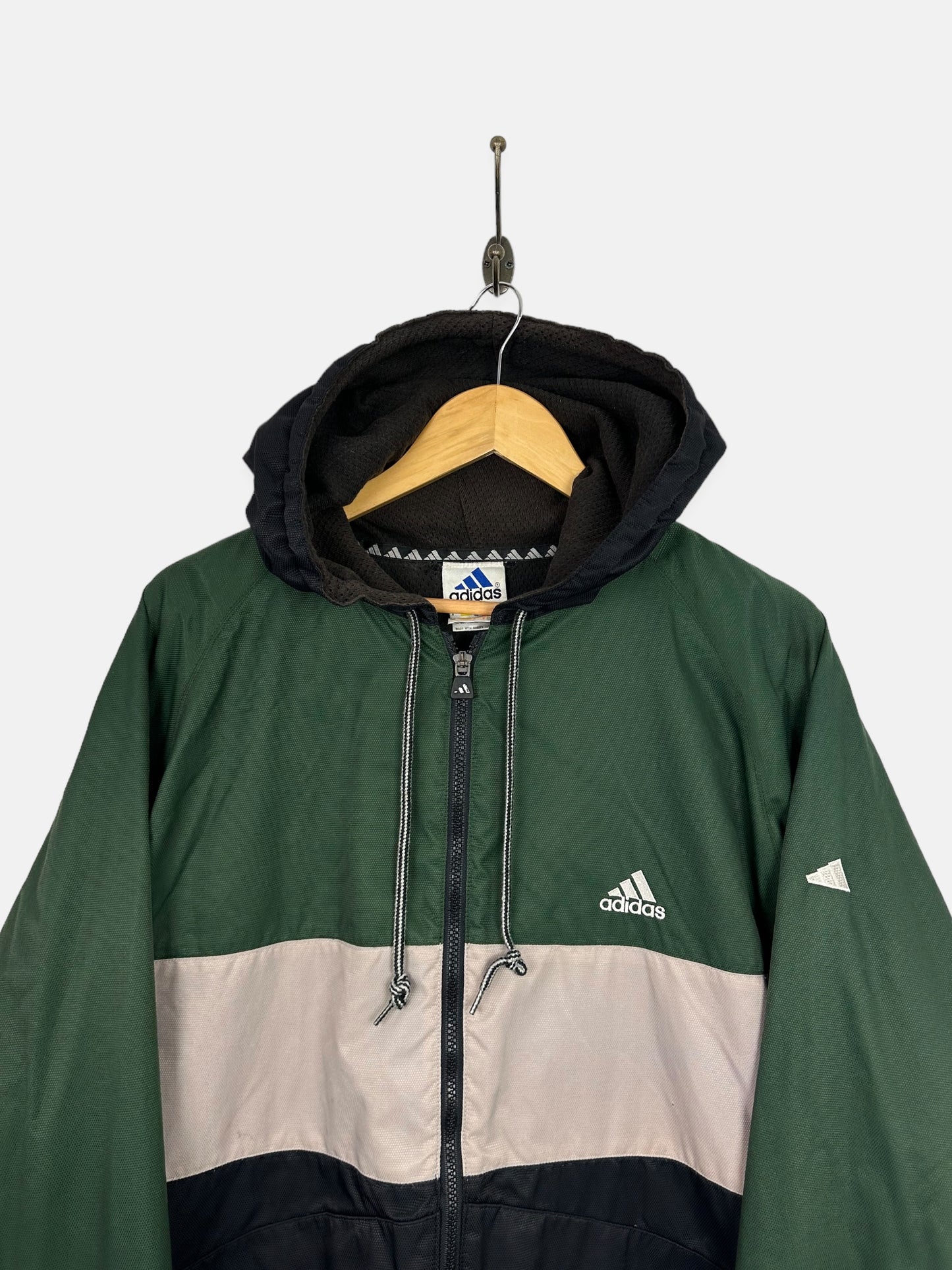 90's Adidas Embroidered Vintage Jacket with Hood Size L-XL