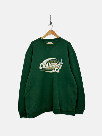 Reebok Green Bay Packers NFL Super Bowl Vintage Sweatshirt Size 2-3XL