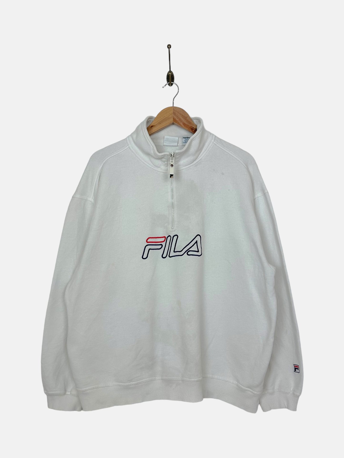 90's Fila Embroidered Vintage Quarterzip Sweatshirt Size M-L