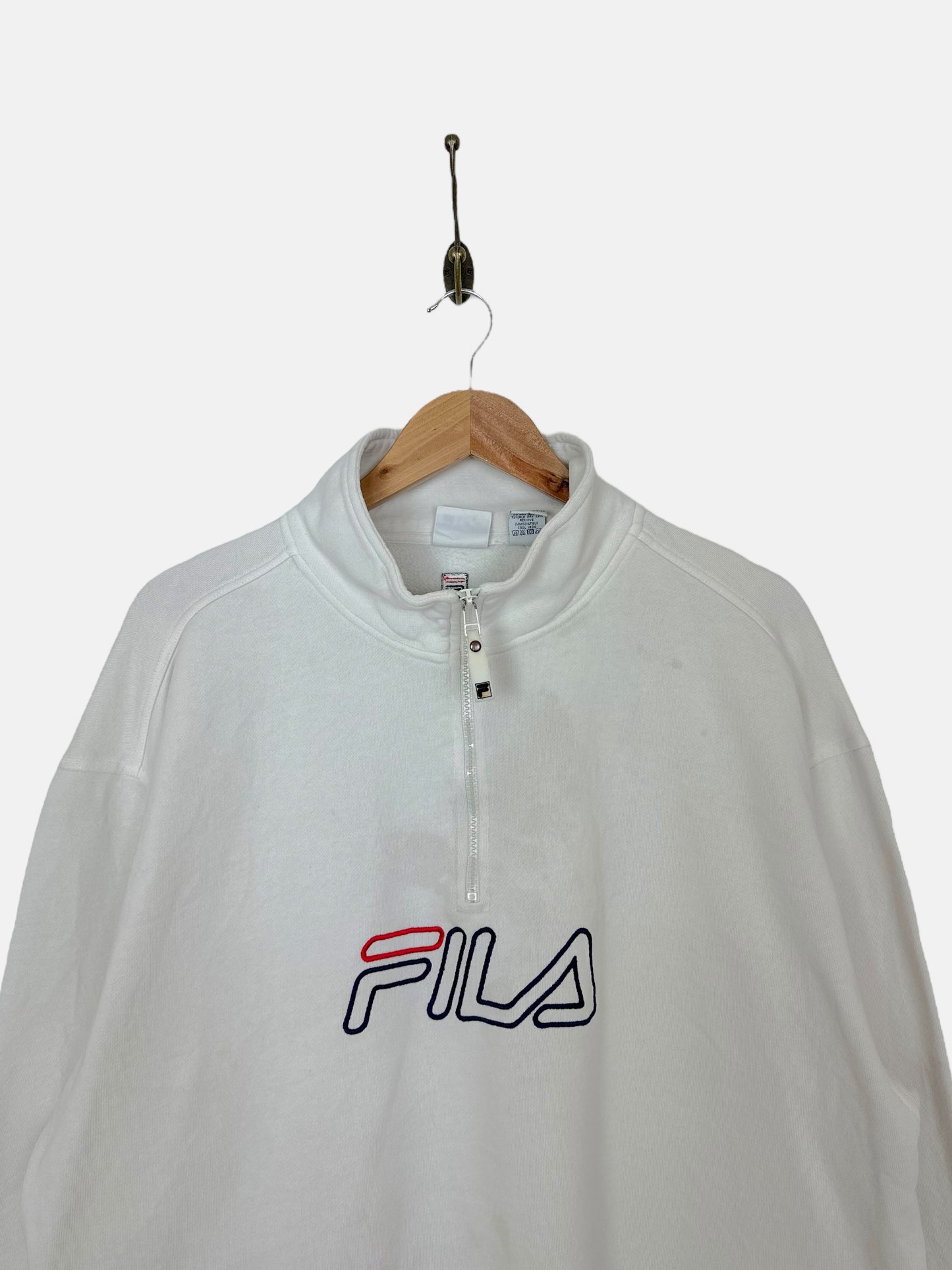 90's Fila Embroidered Vintage Quarterzip Sweatshirt Size M-L