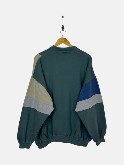 90's Colourblock Vintage Collared Sweatshirt Size XL