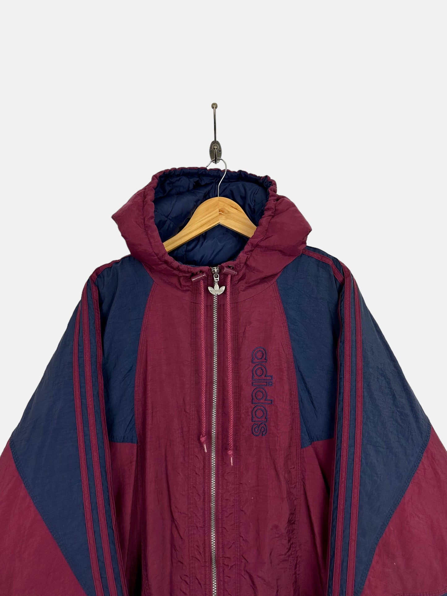 90's Adidas Embroidered Thick Jacket with Hood Size XL-2XL