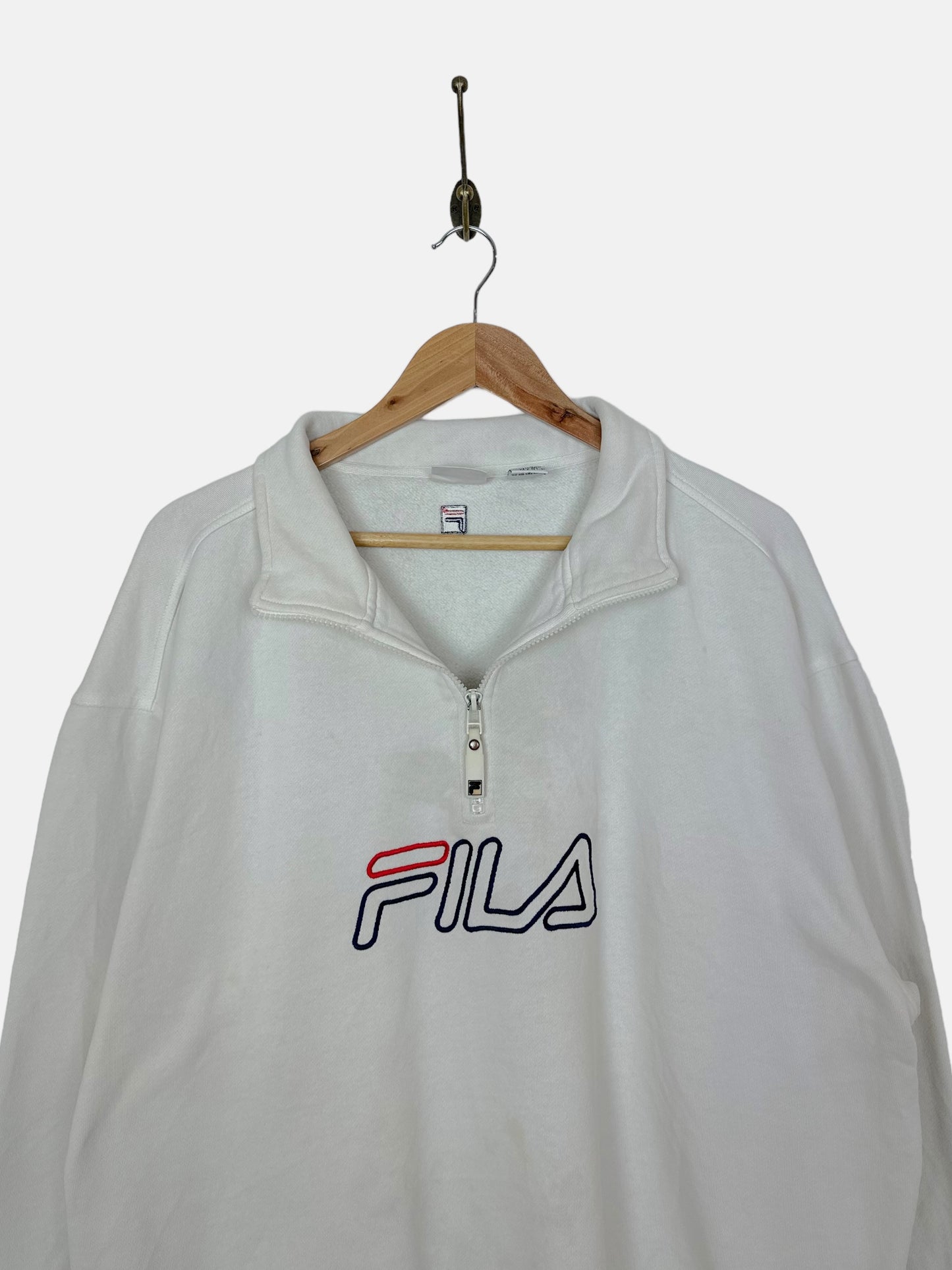 90's Fila Embroidered Vintage Quarterzip Sweatshirt Size M-L