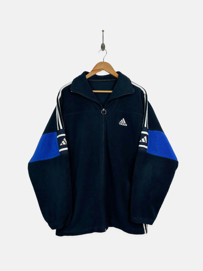 90's Adidas Embroidered Vintage Zip-Up Fleece Size L-XL