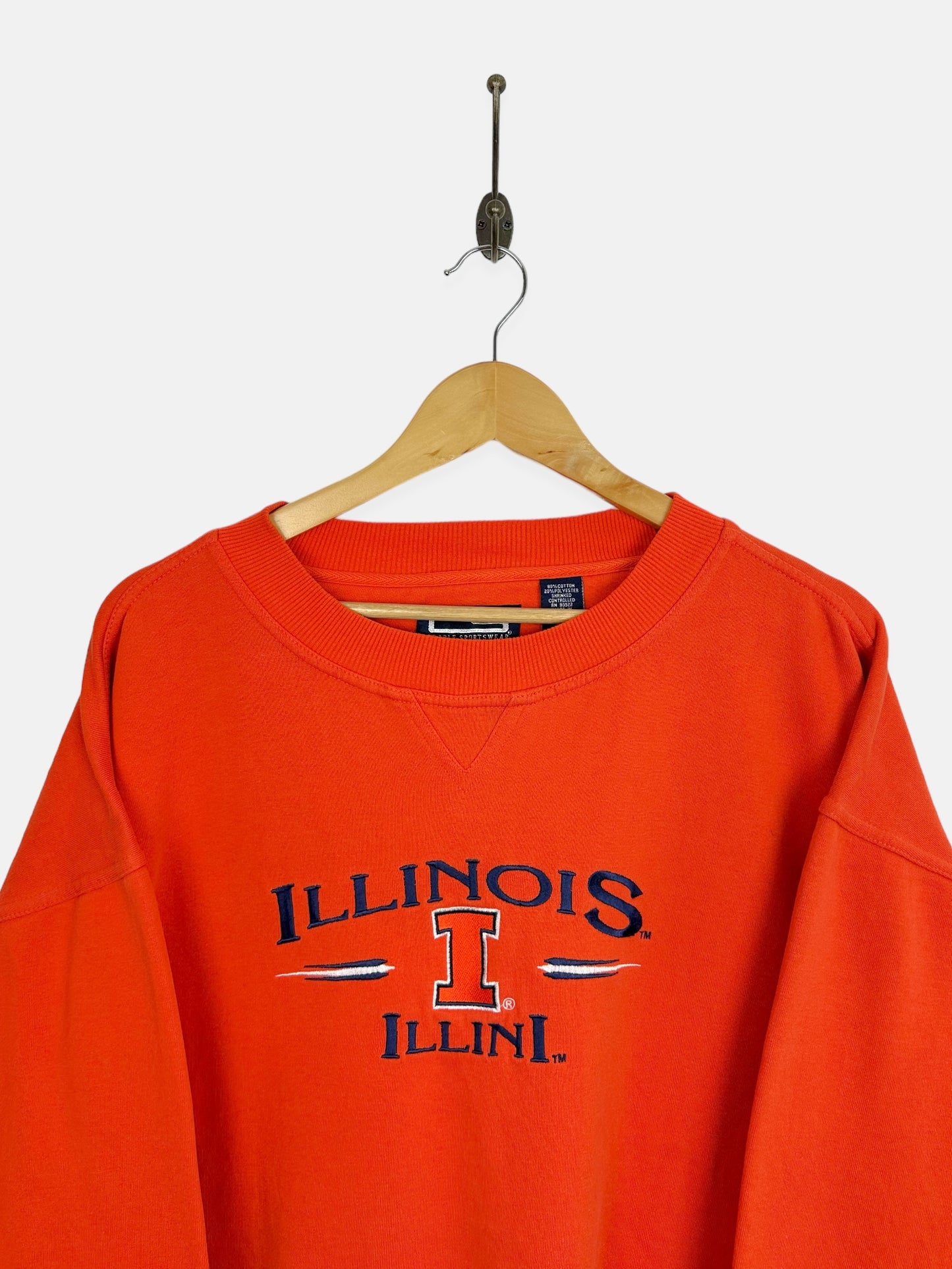 90's Illinois Illini Embroidered Vintage Sweatshirt Size XL-2XL