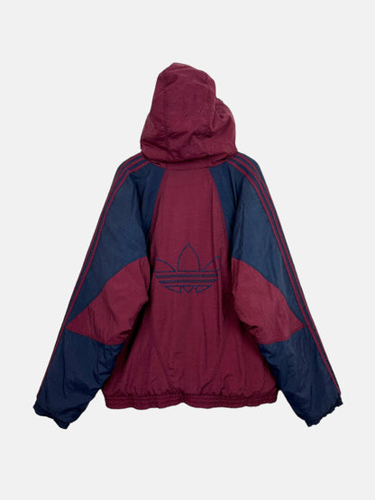 90's Adidas Embroidered Thick Jacket with Hood Size XL-2XL