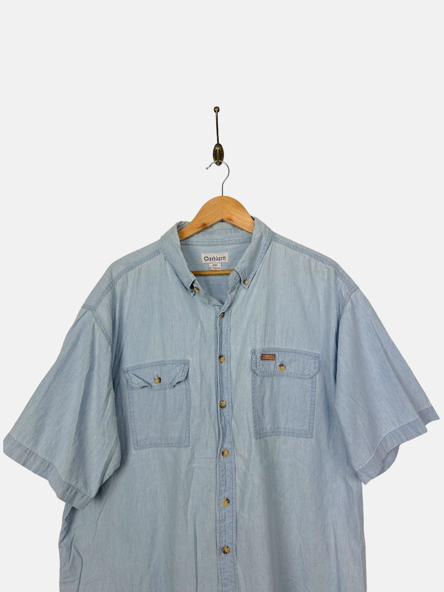 90's Carhartt Short-Sleeve Button-Up Shirt Size 2XL