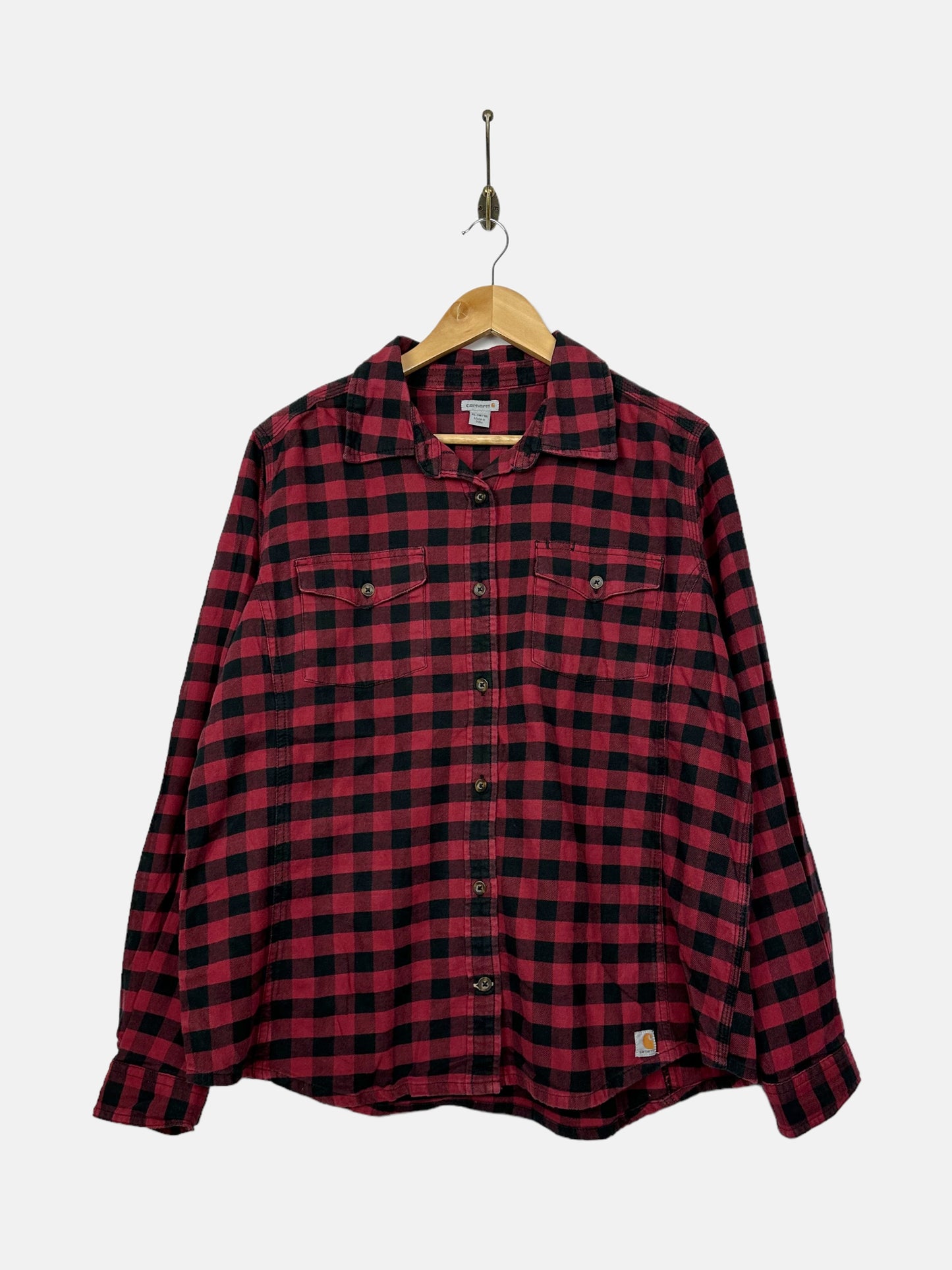 90's Carhartt Button-Up Flannel Shirt Size S-M