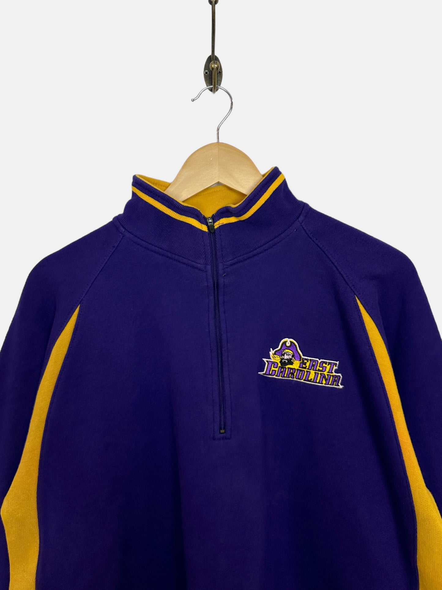 90's East Carolina Pirates Embroidered Vintage Quarterzip Sweatshirt Size L