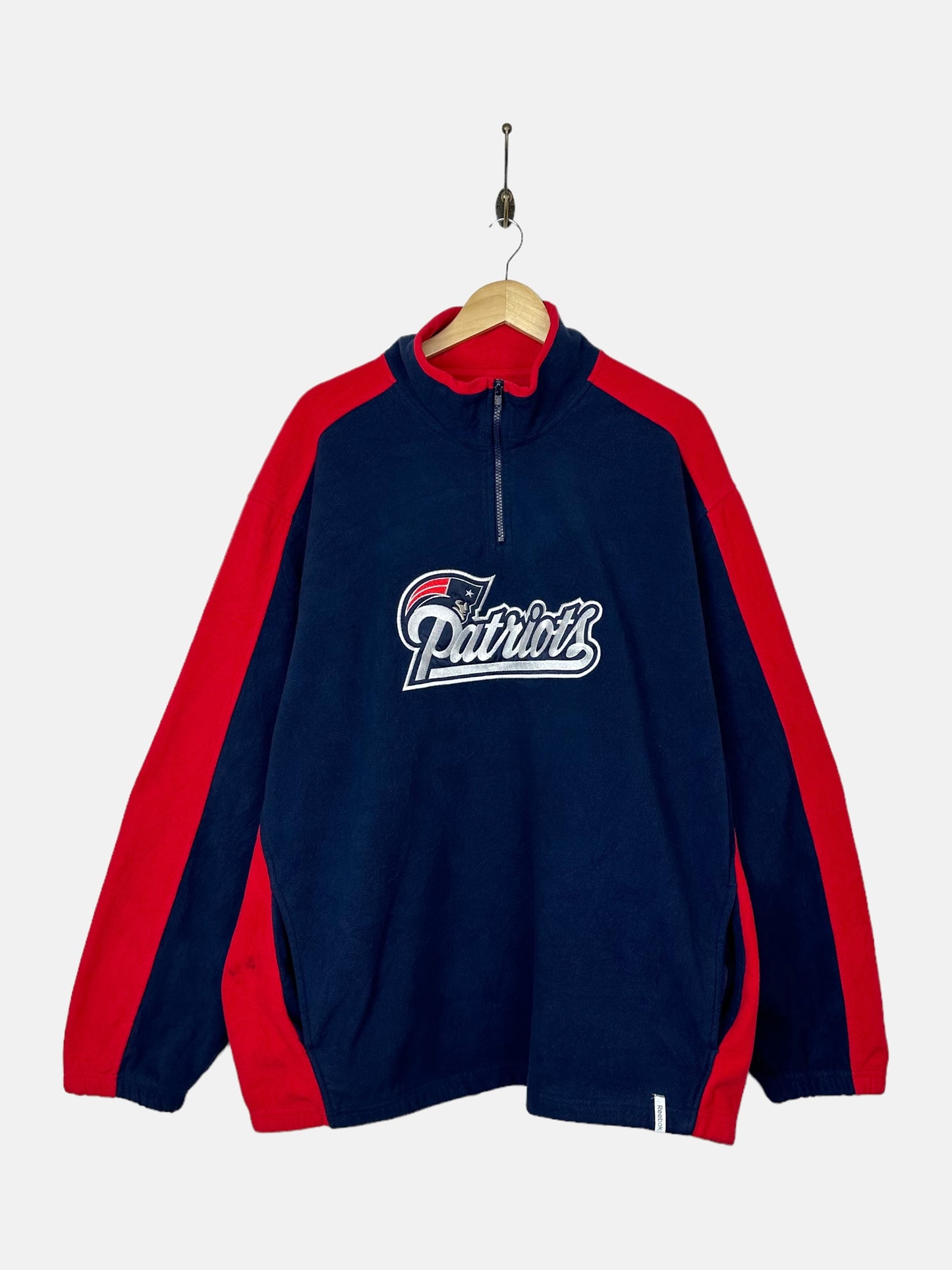 90's Patriots NFL Embroidered Vintage Quarterzip Fleece/Sweatshirt Size 2XL