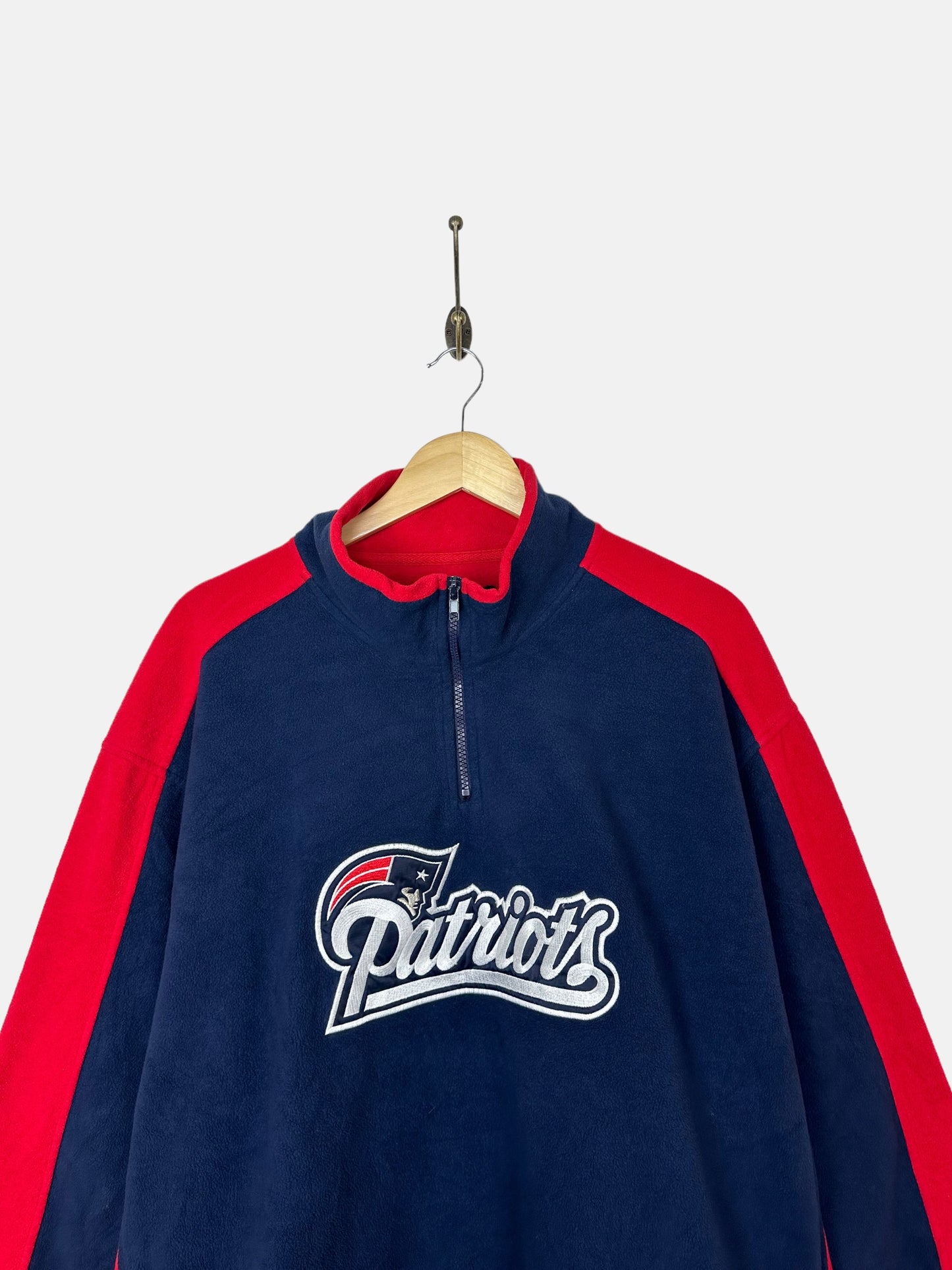 90's Patriots NFL Embroidered Vintage Quarterzip Fleece/Sweatshirt Size 2XL