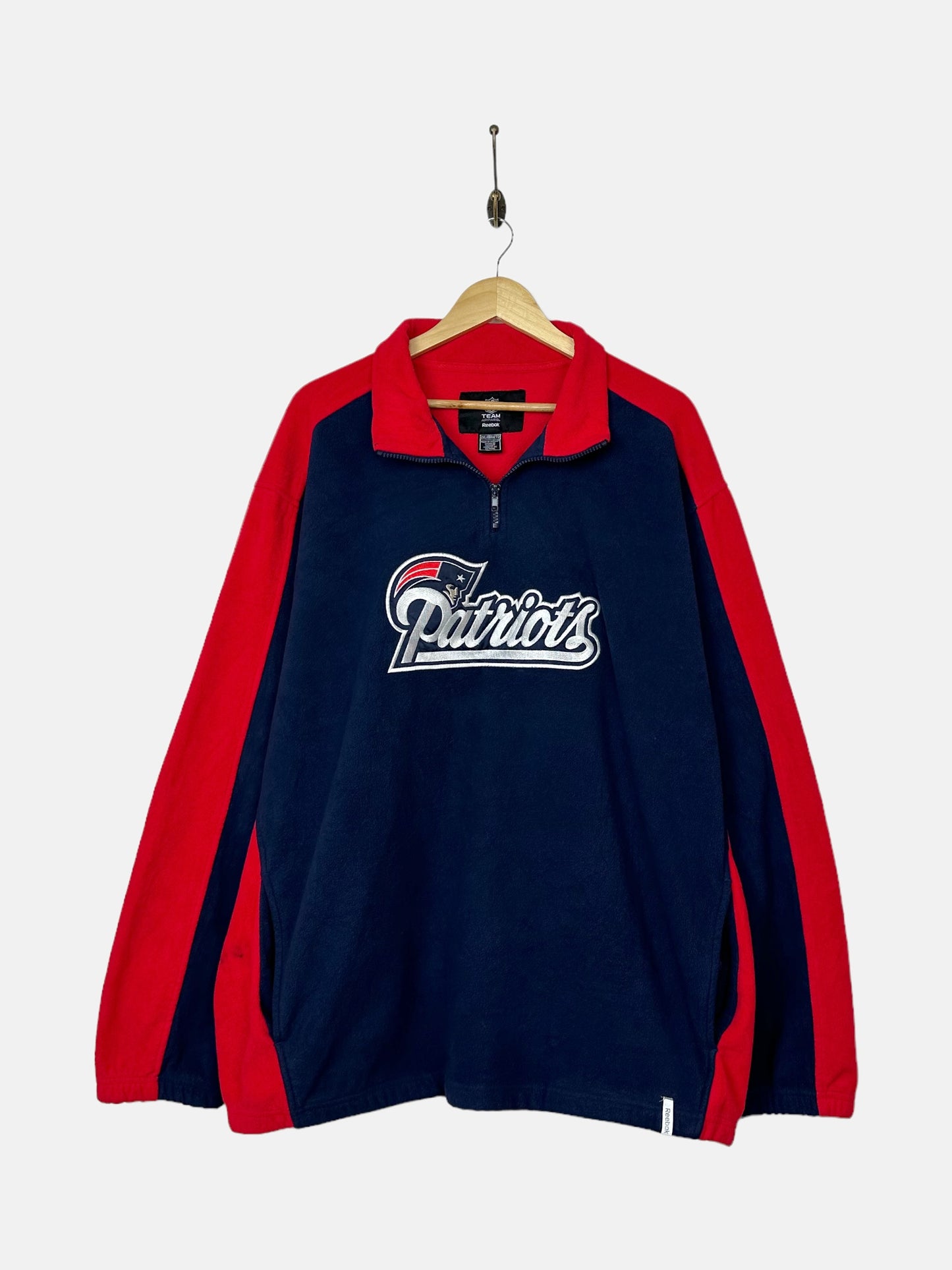 90's Patriots NFL Embroidered Vintage Quarterzip Fleece/Sweatshirt Size 2XL