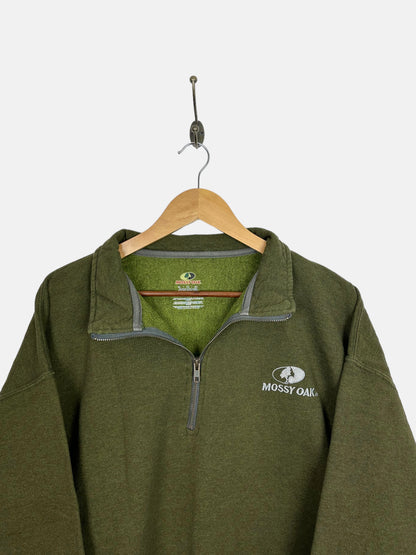 90's Mossy Oak Embroidered Vintage Quarterzip Sweatsirt Size L-XL