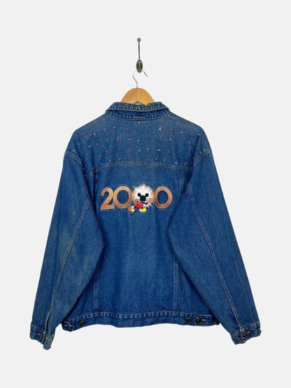 2000 Disney Mickey Mouse Embroidered Vintage Denim Jacket Size 16