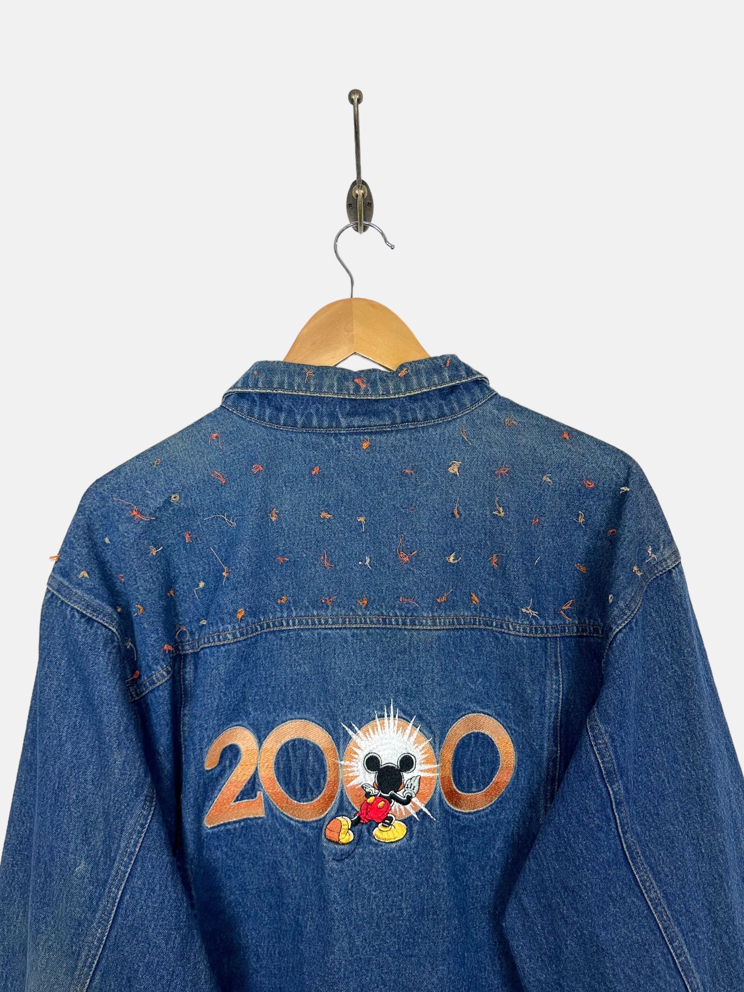 2000 Disney Mickey Mouse Embroidered Vintage Denim Jacket Size 16