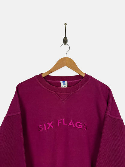 90's Six Flags Embroidered Vintage Sweatshirt Size 14