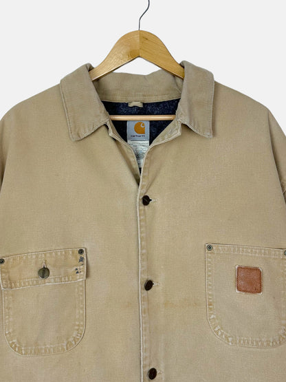 Distressed Carhartt Heavy Duty Lined Vintage Jacket Size 2XL