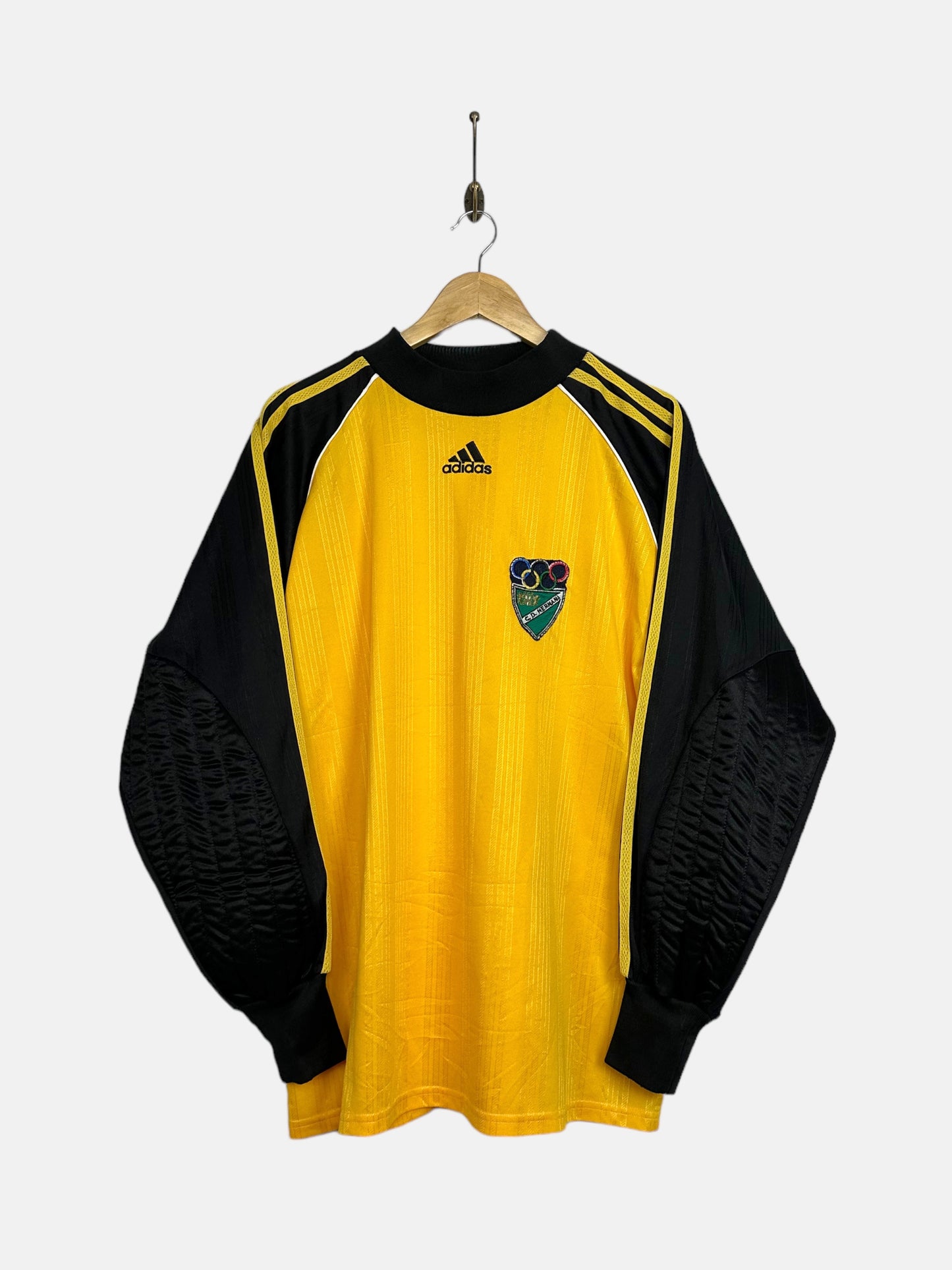 90's Adidas C.D Hernani Embroidered Vintage Football Goalkeeper Jersey Size L-XL