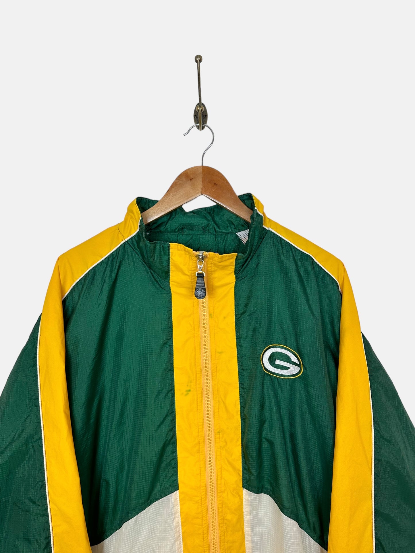 90's Starter Green Bay Packers NFL Embroidered Vintage Light Jacket Size XL