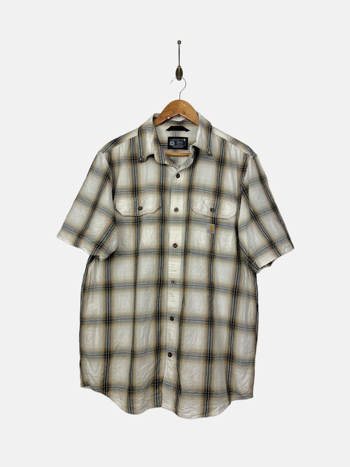 90's Carhartt Short-Sleeve Button-Up Shirt Size M-L